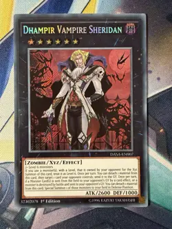 YuGiOh! Dhampir Vampire Sheridan Secret Rare DASA-EN007 - Image 1