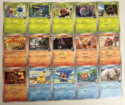 Pokemon 2025 Destined Rivals 39 Card Lot No Duplicates Magikarp Larvitar Mimikyu - Image 1
