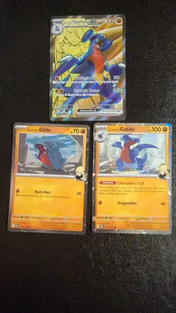 Pokemon Cynthia’s Garchomp ex Black Star Promo + Gible + Gabite - Cosmos Holo - Image 1