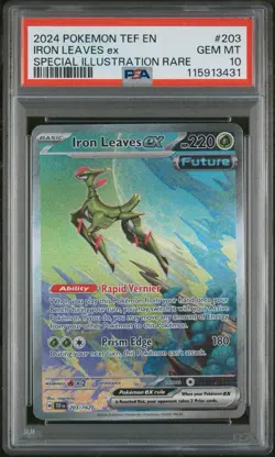 Pokemon Temporal Forces Iron Leaves EX 203/162 Special Illustration Rare PSA 10 - Image 1