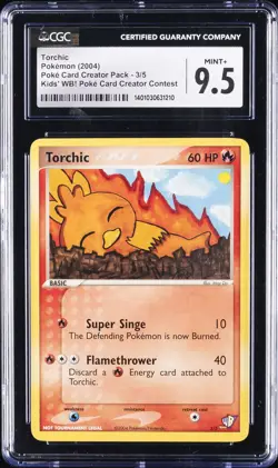 2004 POKEMON POKE' CARD CREATOR PACK #3/5 TORCHIC CGC 9.5 - Image 1