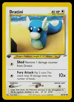 Pokemon Card - Dratini Neo Destiny 63/105 Common 1st Edition - Image 1