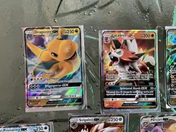 Pokemon TCG Sun & Moon GX Holo Card Lot - 11 Cards, Dragonite, Lycanroc - Image 2