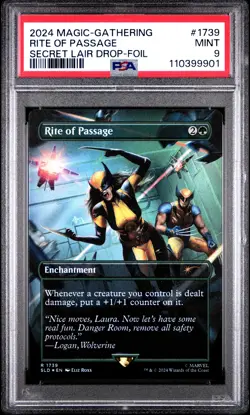 2024 MTG SECRET LAIR DROP MARVEL'S WOLVERINE-FOIL #1739 RITE OF PASSAGE PSA 9 - Image 1