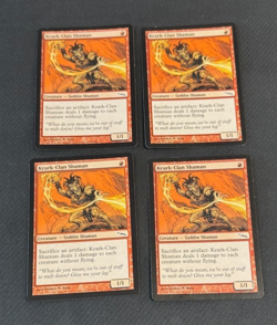 MTG MAGIC THE GATHERING Mirrodin KRAK-CLAN SHAMAN 4 4X PLAYSET SP NM - Image 1