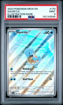 2023 POKEMON MEW EN-151 ILLUSTRATION RARE #170 SQUIRTLE PSA 9 - Image 1