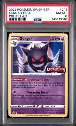 145113616 Gengar 2019 Pokemon Sword & Shield Black Star Promos #SWSH241 PSA 8 - Image 1