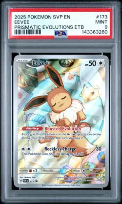 2025 POKEMON SVP EN-SV BLACK STAR PROMO #173 EEVEE PSA 9 - Image 1