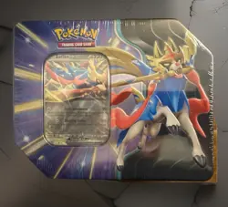Pokemon 2025 Slashing Legends Collectors Tin - ZACIAN EX (5 Packs & 1 Foil) New - Image 1