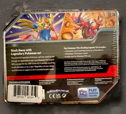 Pokemon 2025 Slashing Legends Collectors Tin - ZACIAN EX (5 Packs & 1 Foil) New - Image 2