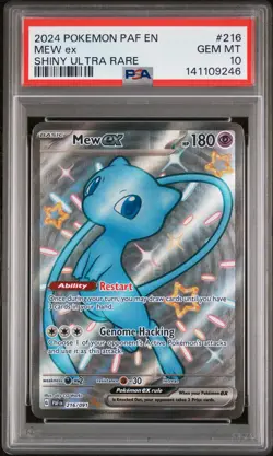 2024 POKEMON PAF EN-PALDEAN FATES SHINY ULTRA RARE #216 MEW EX PSA 10 - Image 1