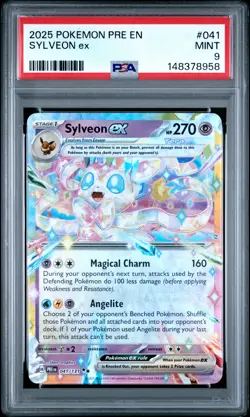 2025 POKEMON PRE EN-PRISMATIC EVOLUTIONS #041 SYLVEON EX PSA 9 - Image 1