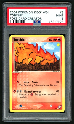 POKEMON KIDS' WB! TORCHIC 2004 POKE CARD CREATOR #3 PSA 9 - Image 1