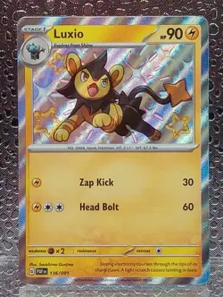 Luxio 136/091 Baby Shiny Rare Paldean Fates Pokemon TCG - Image 1