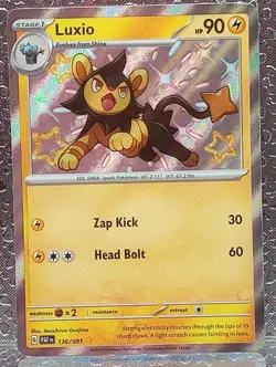 Luxio 136/091 Baby Shiny Rare Paldean Fates Pokemon TCG - Image 2