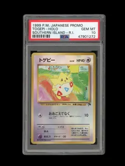 POKEMON PSA 10 GEM MINT 1999 TOGEPI SOUTHERN ISLAND JAPANESE HOLO CARD - Image 1