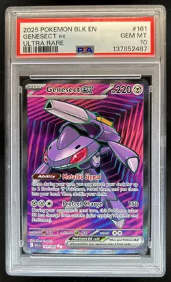 2025 Pokemon Black Bolt Genesect ex Ultra Rare #161/086 PSA 10 GEM MINT - Image 1