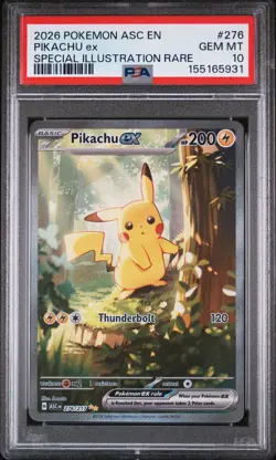 PSA 10 GEM MINT 2026 POKEMON ASC EN-ASCENDED HEROES 276 PIKACHU EX SIR - Image 1