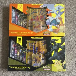 Pokemon TCG- Reshiram & Charizard/Pikachu & Zekrom GX Tag Team Boxes-2021 Sealed - Image 1
