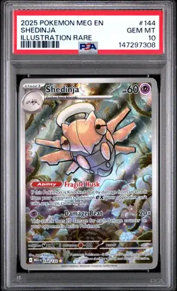 2025 POKEMON MEG EN-MEGA EVOLUTION ILLUSTRATION RARE #144 SHEDINJA PSA 10 - Image 1