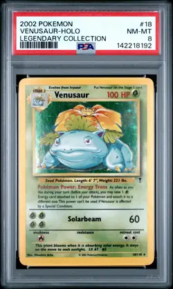 2002 POKEMON LEGENDARY COLLECTION #18 VENUSAUR-HOLO PSA 8 - Image 1