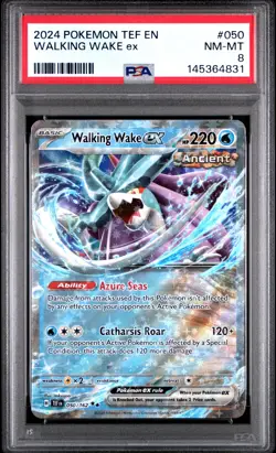 2024 POKEMON TEF EN-TEMPORAL FORCES #050 WALKING WAKE EX PSA 8 - Image 1