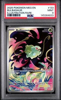 2025 POKEMON MEG EN-MEGA EVOLUTION ILLUSTRATION RARE #133 BULBASAUR PSA 9 - Image 1