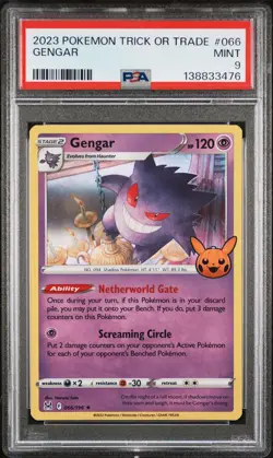 2023 POKEMON TRICK OR TRADE #066 GENGAR PSA 9 - Image 1