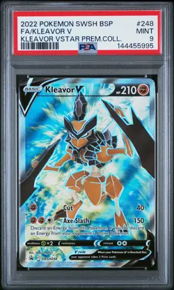 2022 POKEMON SWSH BLACK STAR PROMO #248 FULL ART/KLEAVOR V PSA 9 - Image 1