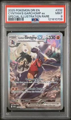 Pokemon 2025 Destined Rivals Cynthia's Garchomp EX SIR PSA 9 - Image 1