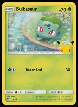 BULBASAUR 001/025 PROMO MCDONALD'S 25TH ANNIVERSARY PROMOS POKEMON NM/M - Image 1