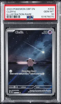 2023 POKEMON OBF EN-OBSIDIAN FLAMES ILLUSTRATION RARE #202 CLEFFA PSA 10 - Image 1