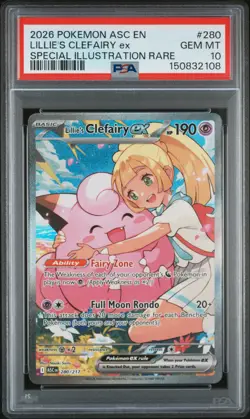 2026 POKEMON ASC SPECIAL ILLUSTRATION RARE #280 LILLIE'S CLEFAIRY EX PSA 10 - Image 1
