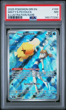 2025 POKEMON DRI EN-DESTINED RIVALS ILLUSTRATION RARE #193 MISTY'S PSYDUCK PSA 7 - Image 1