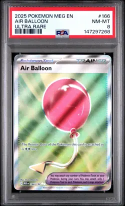 2025 POKEMON MEG EN-MEGA EVOLUTION ULTRA RARE #166 AIR BALLOON PSA 8 - Image 1