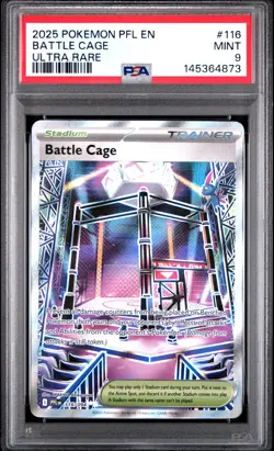 2025 POKEMON PFL EN-PHANTASMAL FLAMES ULTRA RARE #116 BATTLE CAGE PSA 9 - Image 1