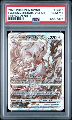 2023 POKEMON SWORD & SHIELD CROWN ZENITH FULL ART/HISUIAN ZOROARK VSTAR PSA 10 - Image 1