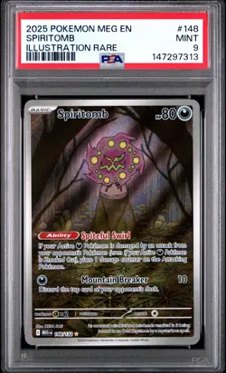2025 POKEMON MEG EN-MEGA EVOLUTION ILLUSTRATION RARE #148 SPIRITOMB PSA 9 - Image 1