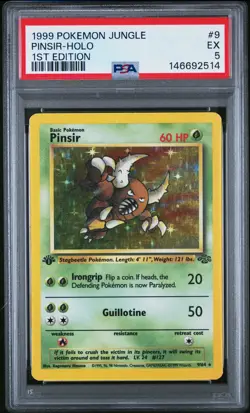 1999 POKEMON JUNGLE 1ST EDITION #9 PINSIR-HOLO PSA 5 - Image 1
