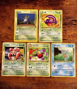 Vintage Pokemon Card Lot MP Jungle Fossil Base Japanese English 6 Cards - Image 2