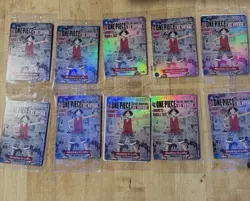 Ten (10) ONE PIECE Monkey D. Luffy US Voyage College Basketball Promo Cards New - Image 1