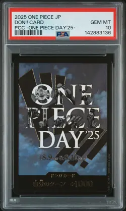 2025 ONE PIECE JAPANESE PREMIUM COLLECTION ONE PIECE DAY'25 DON!! CARD PSA 10 - Image 1