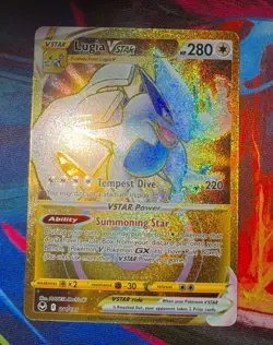 Pokemon TCG Lugia VSTAR Gold Secret Rare Card 211/195 NM - Image 1