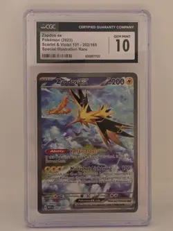 Zapdos ex 202/165 Scarlet & Violet 151 💎CGC 10 GEM MINT💎 Graded Pokemon Card - Image 3