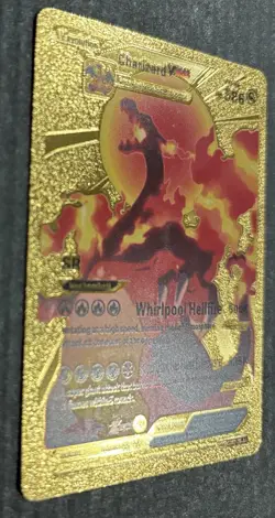 Pokemon Charizard VMAX 586hp Gold Foil Fan Art Collector Card NM Smooth - Image 2