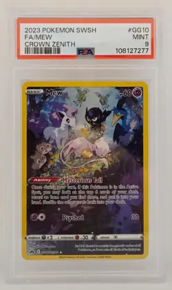 Mew #GG10/GG70 Crown Zenith: Galarian Gallery 💎PSA 9 MINT💎 Graded Pokemon Card - Image 1