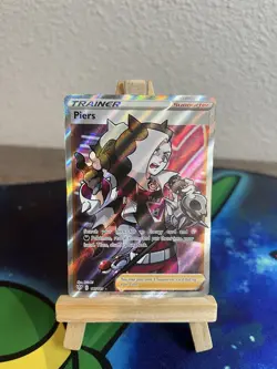 Pokemon TCG Piers Darkness Ablaze Holo Card Full Art Ultra Rare 187/189 - Image 1