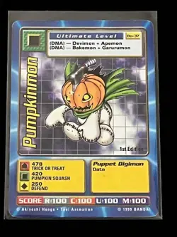 Pumpkinmon Digimon Card #BO-37 1st Edition - Image 1