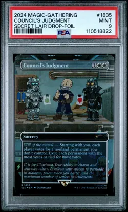 2024 MTG SECRET LAIR DROP FALLOUT: S.P.E.C.I.A.L.-FOIL COUNCIL'S JUDGMENT PSA 9 - Image 1