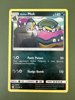 Pokemon Card Alolan Muk Cosmic Eclipse Rare 131/236 Near Mint - Image 1